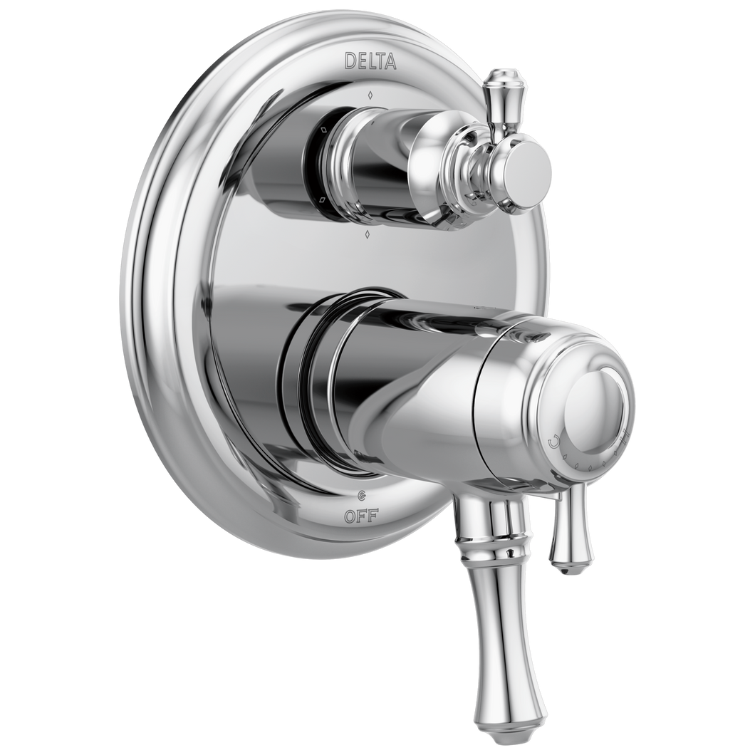 Delta T27T997 Cassidy Traditional 2-handle Tempassure 17T Series Valve Trim with 6-Setting Integrated Diverter