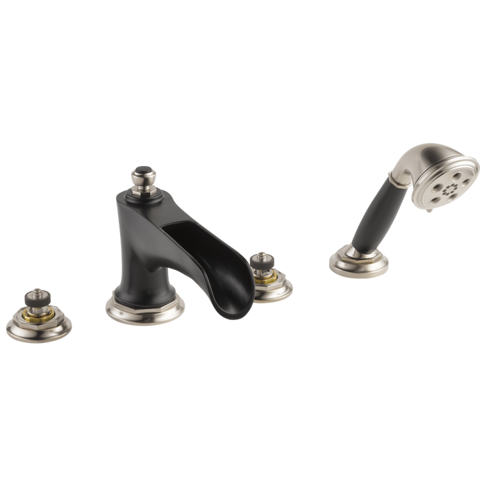 Brizo Rook: Roman Tub Trim with Hand Shower - Less Handles