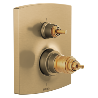 Brizo Kintsu: TempAssure Thermostatic Valve with Integrated 3-Function Diverter Trim - Less Handles