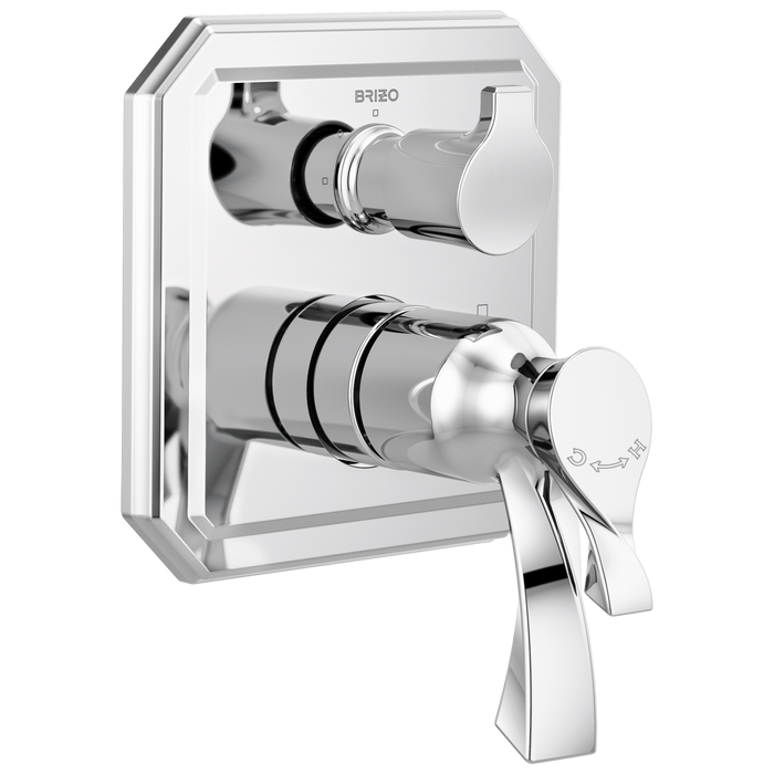 Brizo Brizo Virage: TempAssure Thermostatic Valve with Integrated 3-Function Diverter Trim