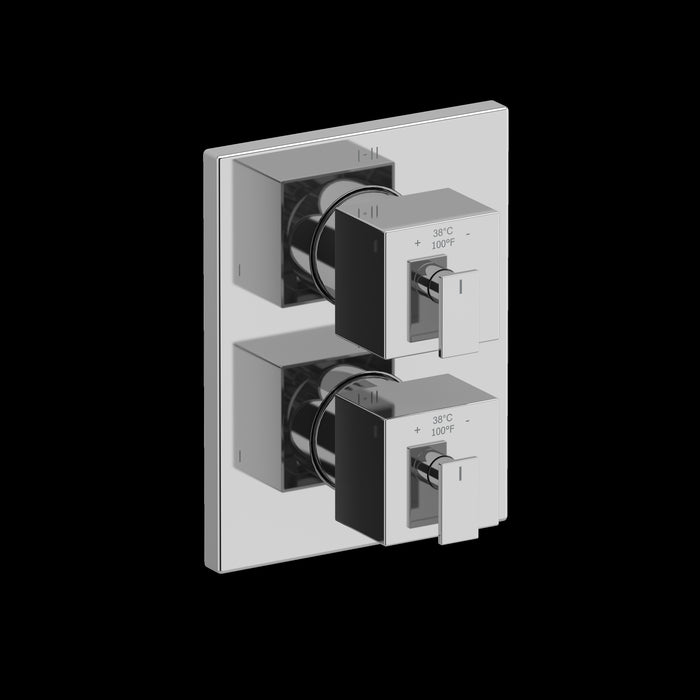 Riobel TUS46 Kubik 3/4" Therm & Pressure Balance Trim with 6 Functions
