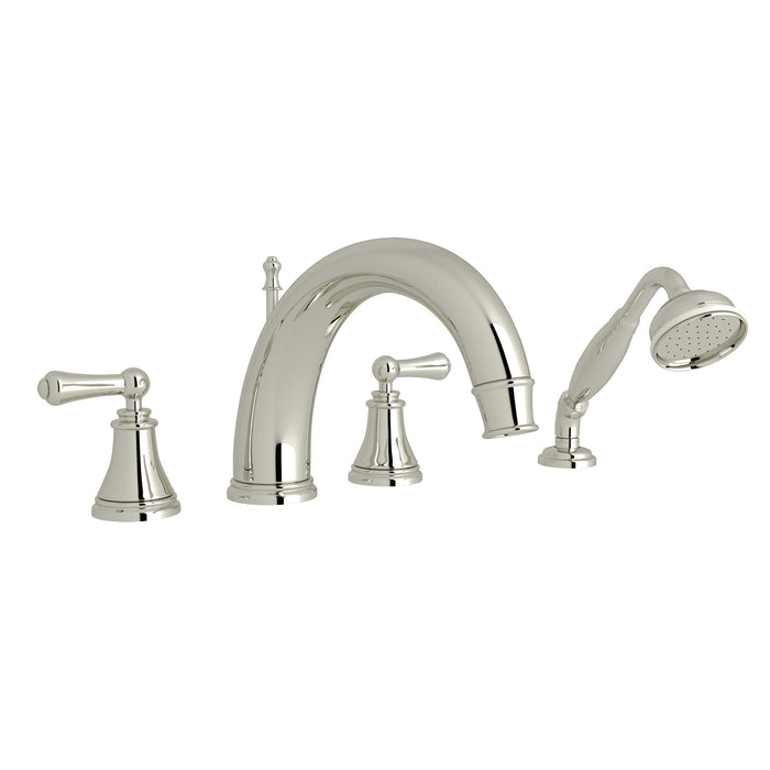 Perrin & Rowe U.3648 Georgian Era 4-Hole Deck Mount Tub Filler with C-Spout