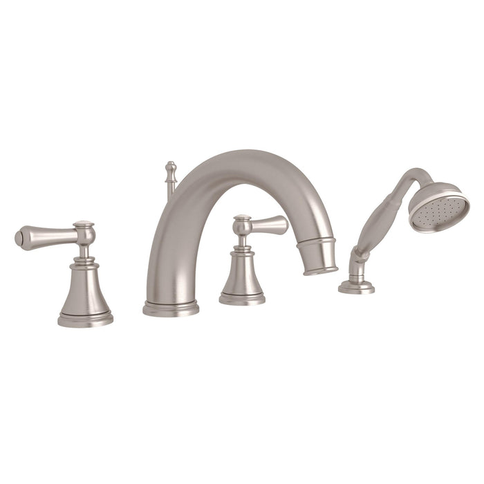 Perrin & Rowe U.3648 Georgian Era 4-Hole Deck Mount Tub Filler with C-Spout