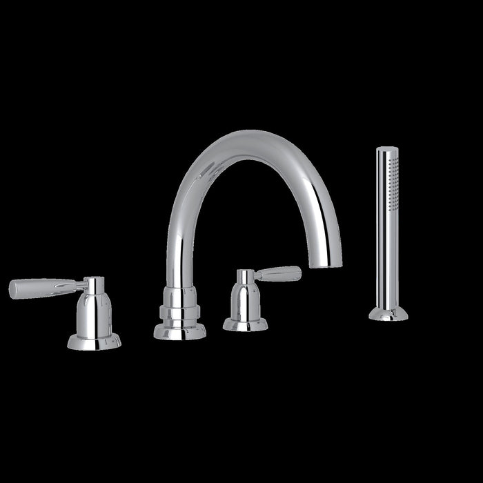 Perrin & Rowe U.3975 Holborn 4-Hole Deck Mount Tub Filler with C-Spout