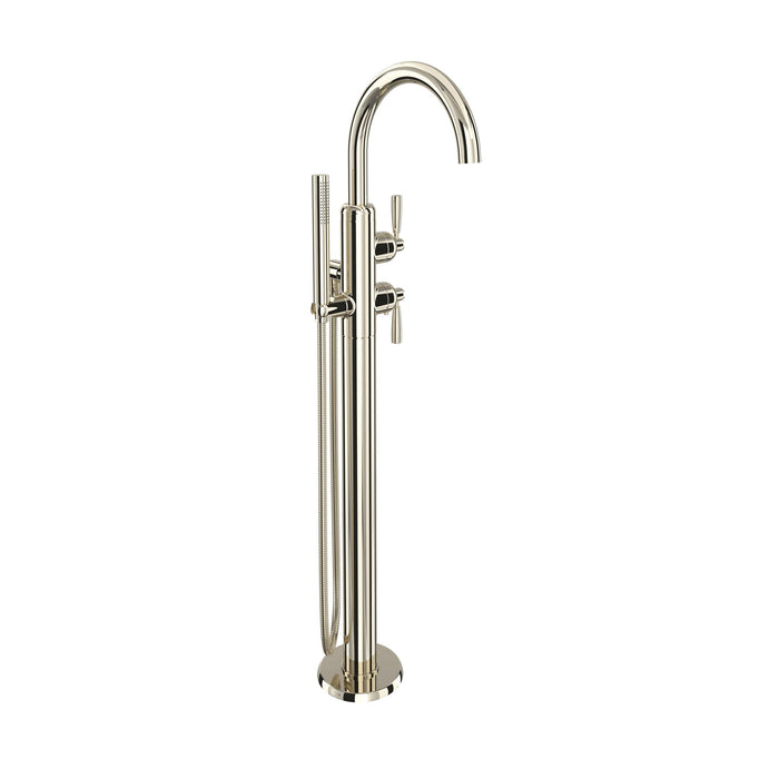 Perrin & Rowe U.3990 Holborn Single Hole Floor Mount Tub Filler Trim with C-Spout