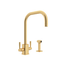 Load image into Gallery viewer, Perrin &amp;amp; Rowe U.4310 Holborn Two Handle Kitchen Faucet With U-Spout and Side Spray
