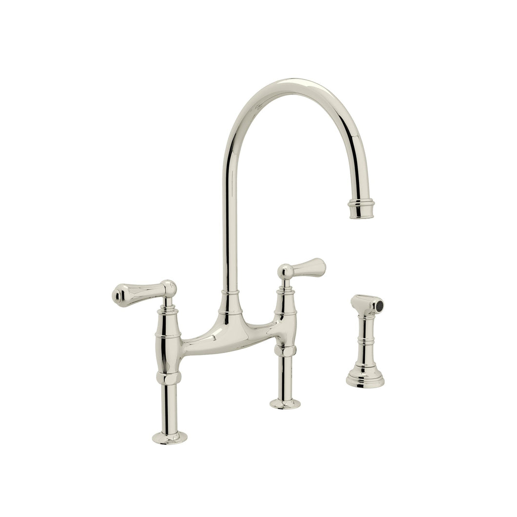 Perrin & Rowe U.4719 Georgian Era Bridge Kitchen Faucet With Side Spray