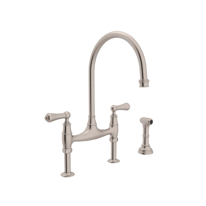 Perrin & Rowe U.4719 Georgian Era Bridge Kitchen Faucet With Side Spray