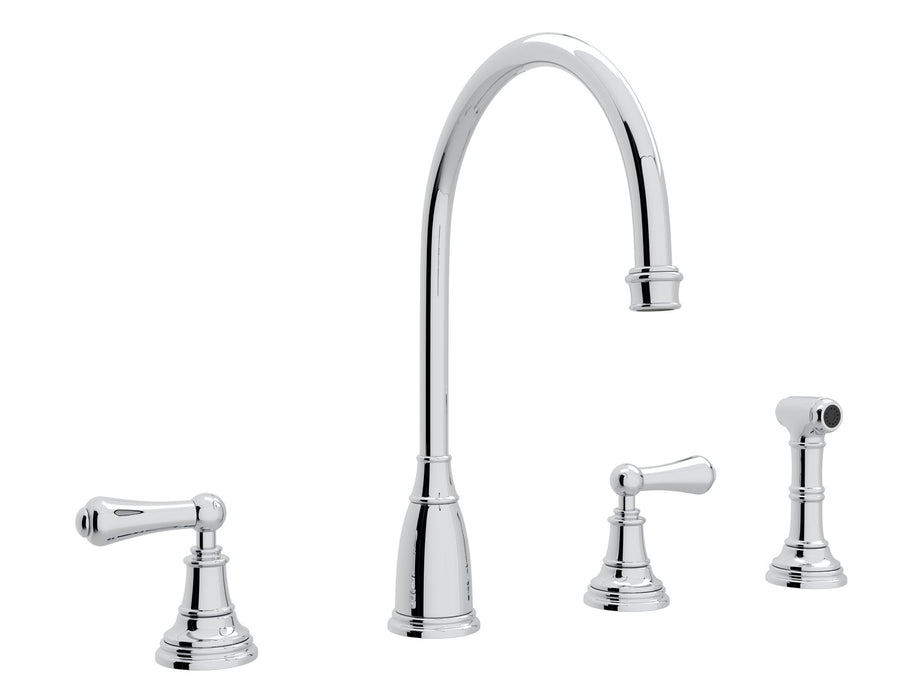 Perrin & Rowe U.4736 Georgian Era Two Handle Kitchen Faucet With Side Spray