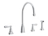 Perrin & Rowe U.4736 Georgian Era Two Handle Kitchen Faucet With Side Spray