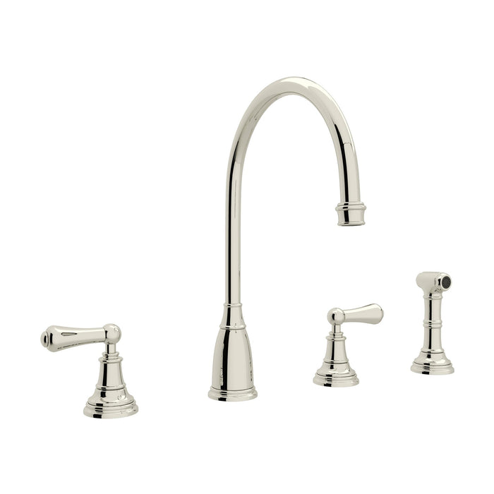 Perrin & Rowe U.4736 Georgian Era Two Handle Kitchen Faucet With Side Spray
