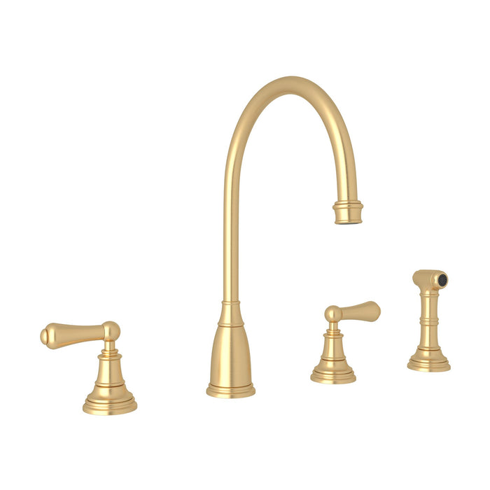 Perrin & Rowe U.4736 Georgian Era Two Handle Kitchen Faucet With Side Spray