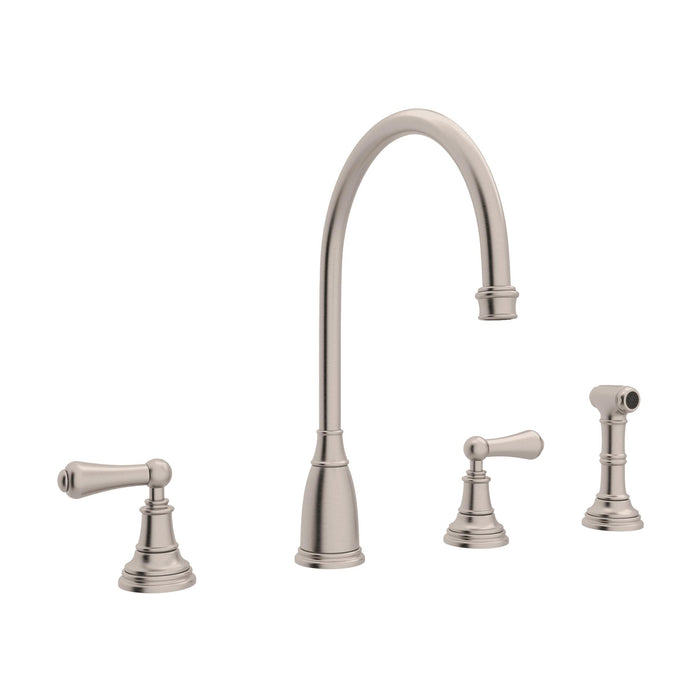 Perrin & Rowe U.4736 Georgian Era Two Handle Kitchen Faucet With Side Spray