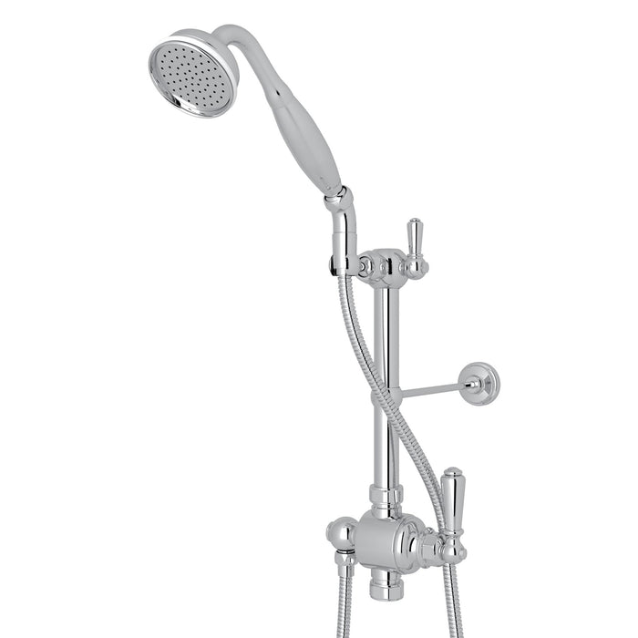 Perrin & Rowe U.5373N Riser Diverter, Handshower, Handshower Holder, Hose and 8" Thermostatic Outlet