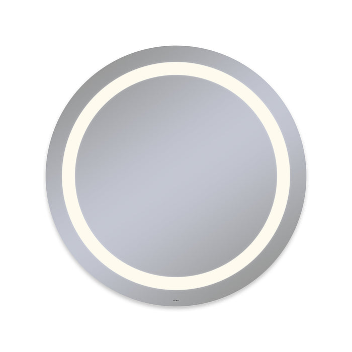 Vitality 40" diameter x 1-3/4" depth circle lighted mirror with inset light pattern, 2700 kelvin temperature (warm light), dimmable and defogger