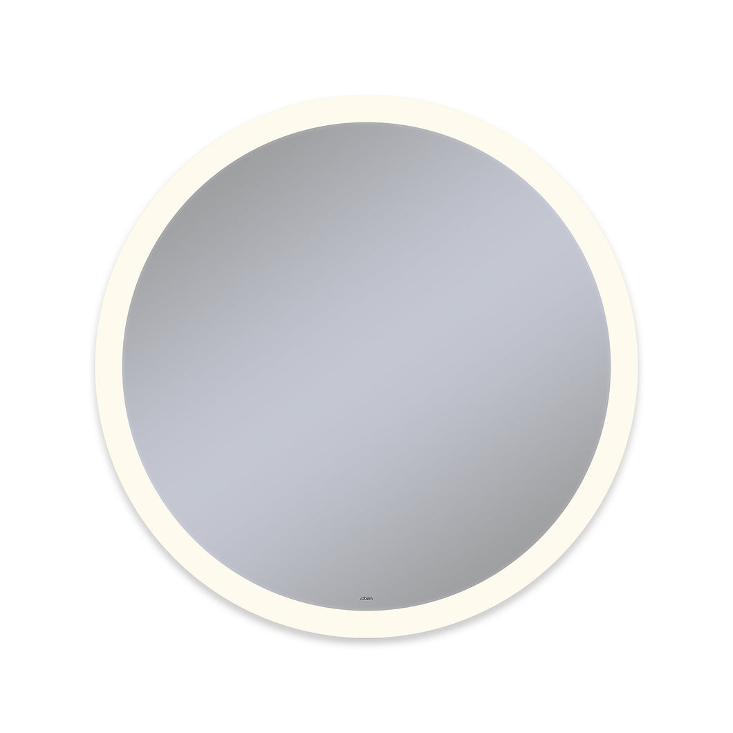 Vitality 40" diameter x 1-3/4" depth circle lighted mirror with perimeter light pattern, 2700 kelvin temperature (warm light), dimmable and defogger