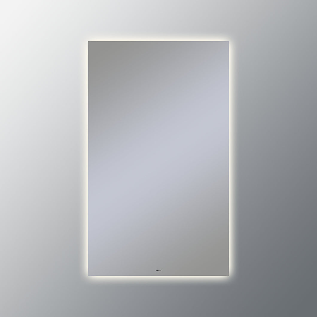 Vitality 24" x 40" x 1-3/4" rectangle lighted mirror with glow light pattern, 2700 kelvin temperature (warm light), dimmable and defogger