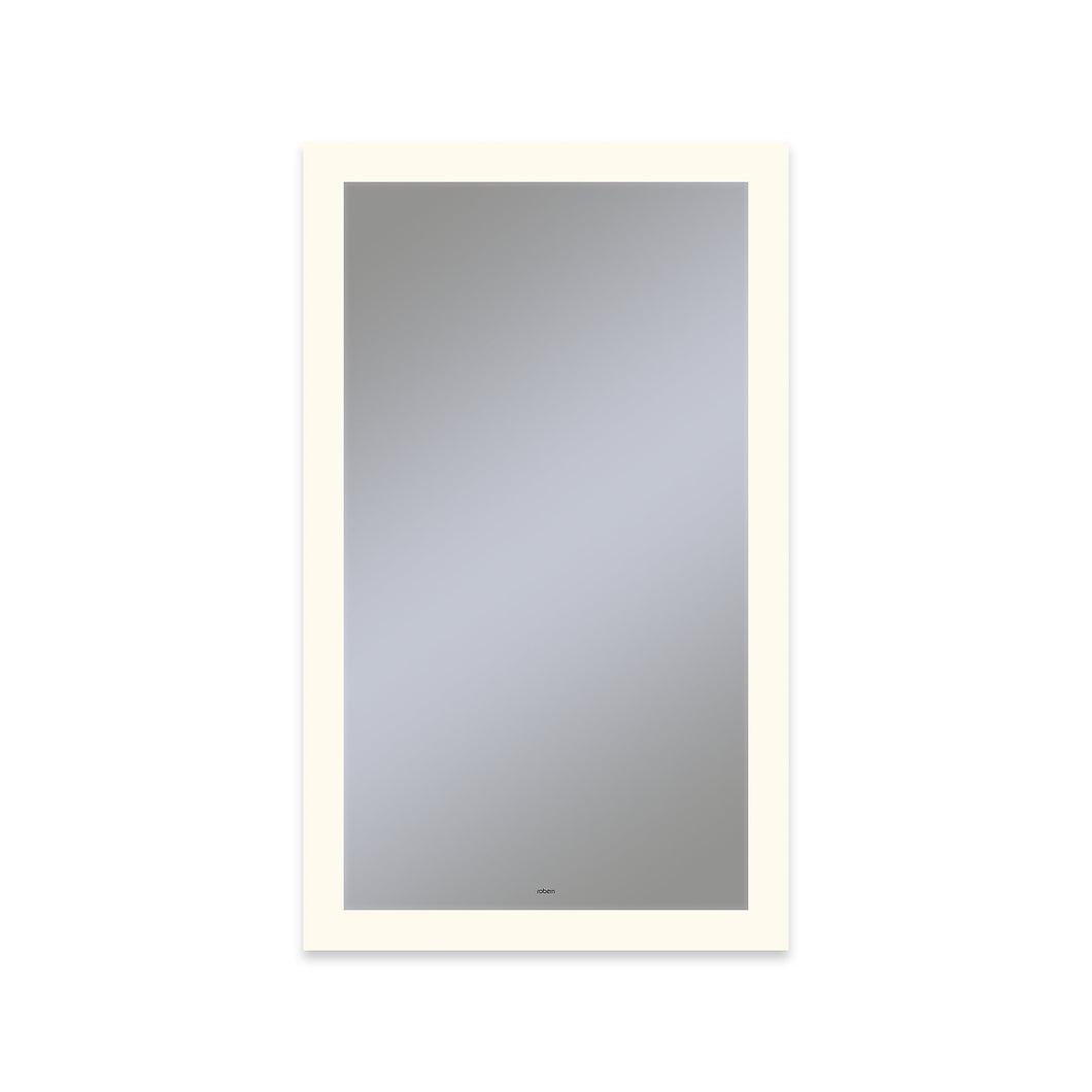 Vitality 24" x 40" x 1-3/4" rectangle lighted mirror with perimeter light pattern, 2700 kelvin temperature (warm light), dimmable and defogger