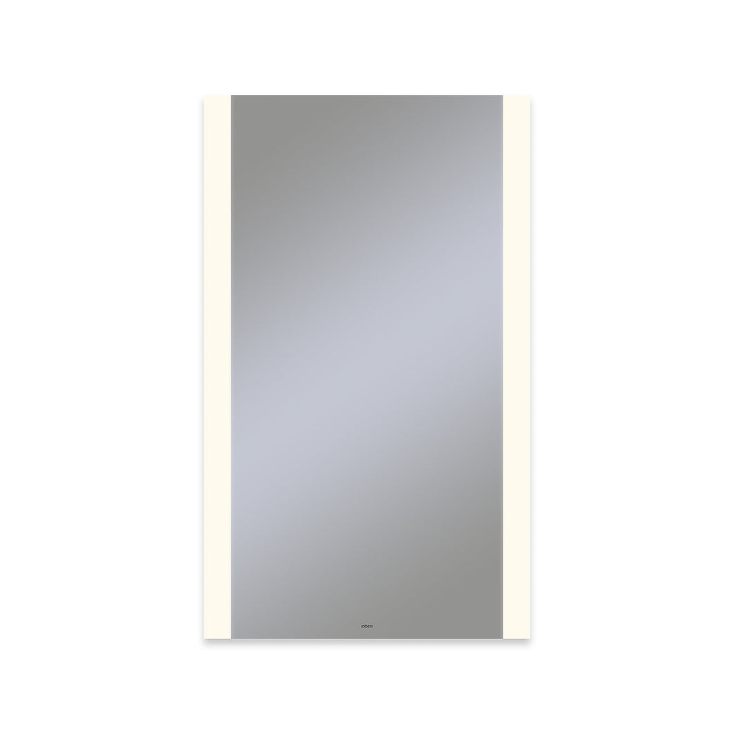 Vitality 24" x 40" x 1-3/4" rectangle lighted mirror with edge lit light pattern, 2700 kelvin temperature (warm light), dimmable and defogger