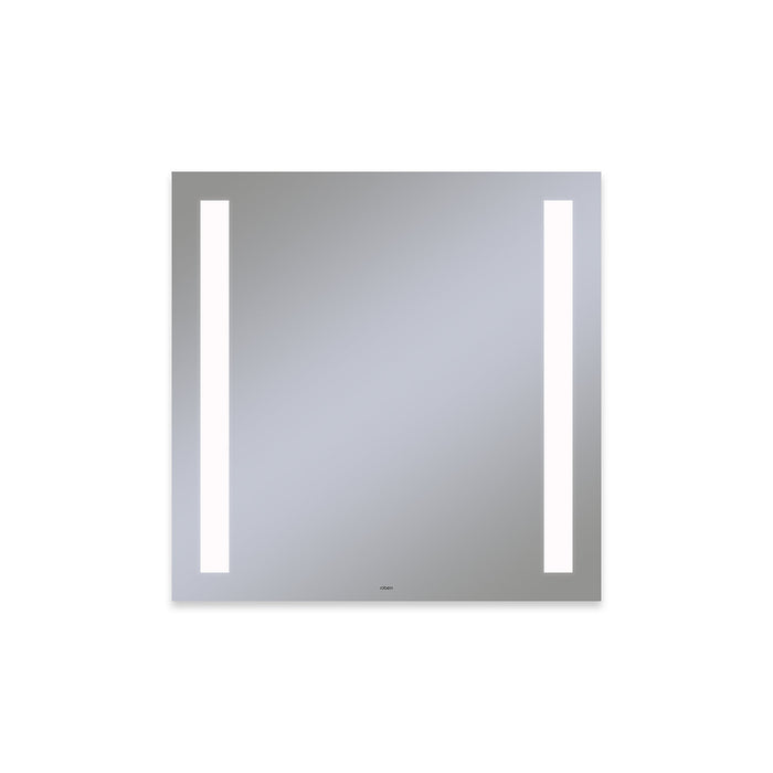 Vitality 30" x 30" x 1-3/4" rectangle lighted mirror with column light pattern, 4000 kelvin temperature (cool light), dimmable and defogger