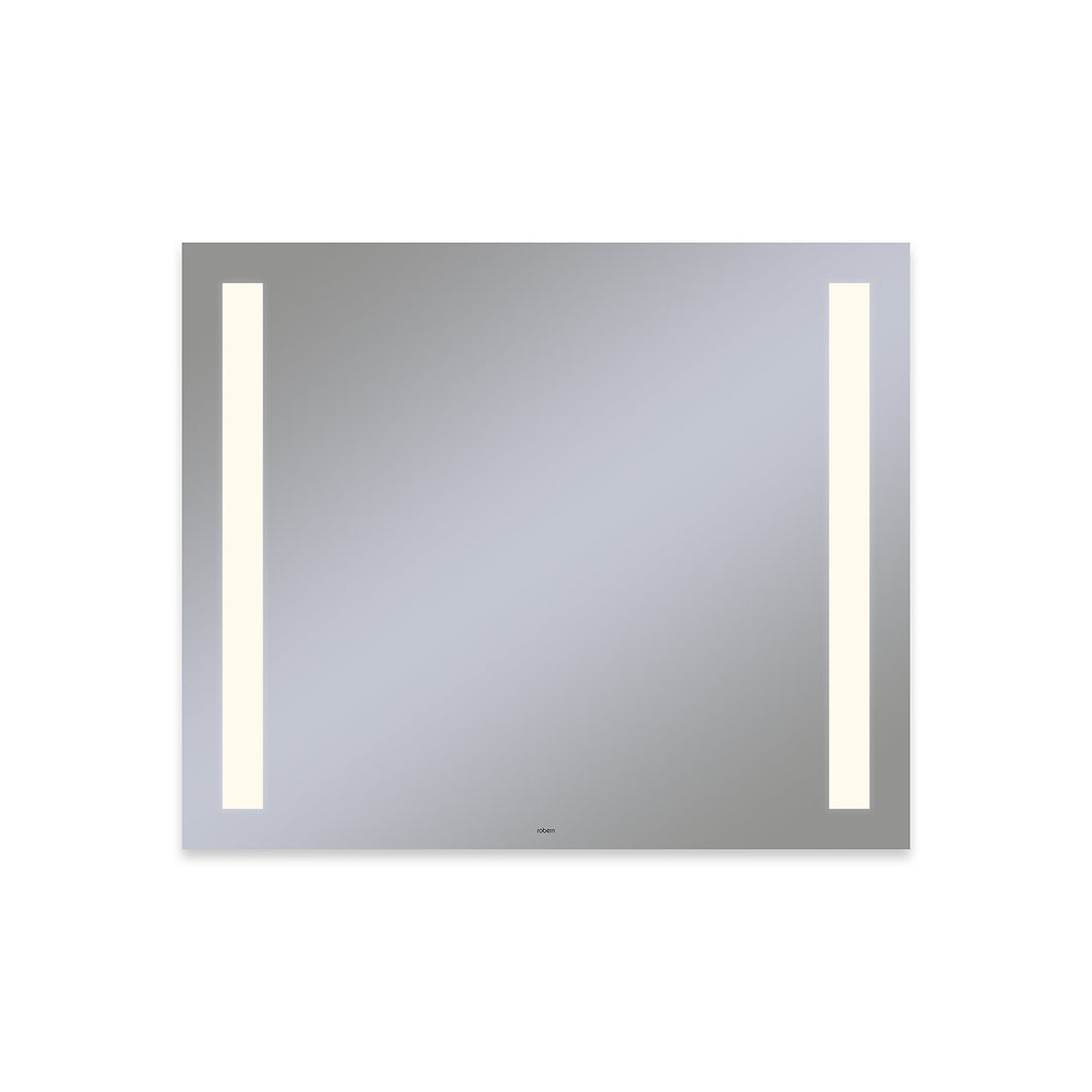 Vitality 36" x 30" x 1-3/4" rectangle lighted mirror with column light pattern, 2700 kelvin temperature (warm light), dimmable and defogger