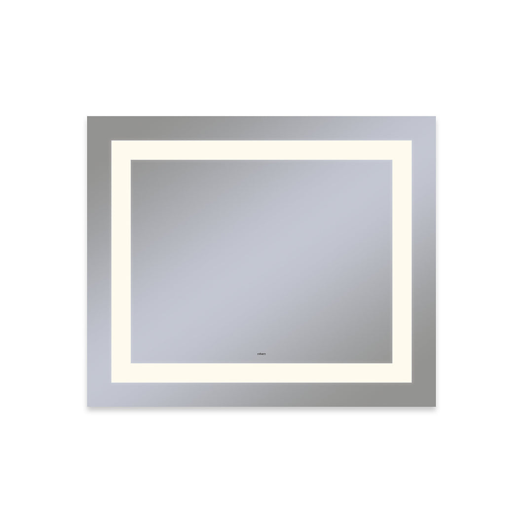 Vitality 36" x 30" x 1-3/4" rectangle lighted mirror with inset light pattern, 2700 kelvin temperature (warm light), dimmable and defogger