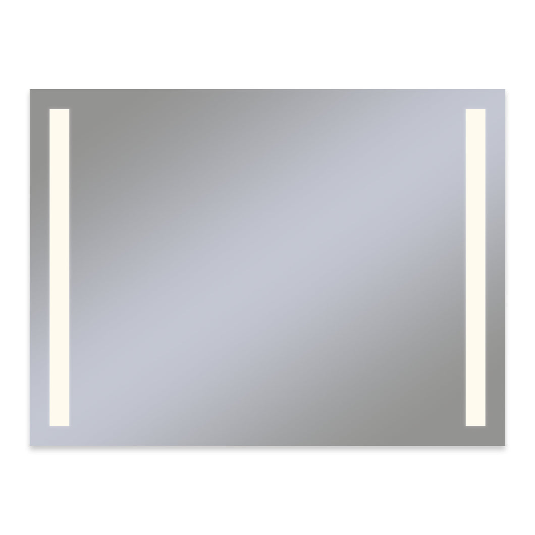 Vitality 48" x 36" x 1-3/4" rectangle lighted mirror with column light pattern, 2700 kelvin temperature (warm light), dimmable, defogger and flippable (can hang in portrait or horizontal orientation)