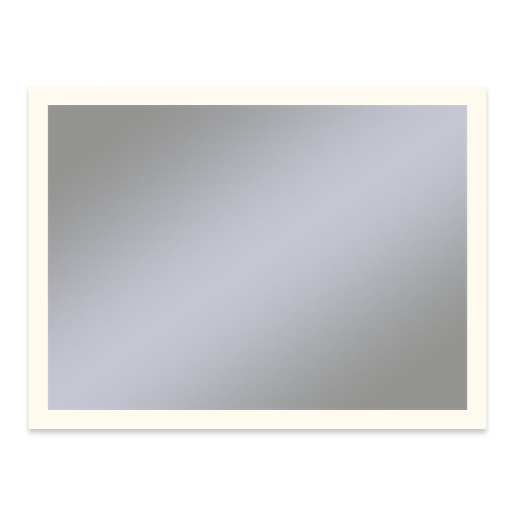 Vitality 48" x 36" x 1-3/4" rectangle lighted mirror with perimeter light pattern, 2700 kelvin temperature (warm light), dimmable, defogger and flippable (can hang in portrait or horizontal orientation)