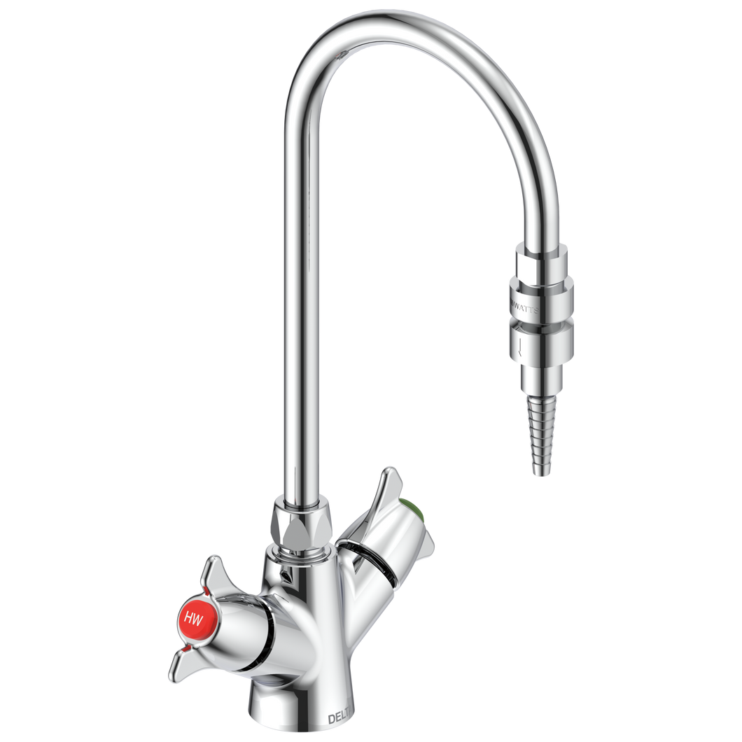 Delta W6760-9 Commercial Two Handle Deck Mount Single Shank Laboratory Mixing Faucet
