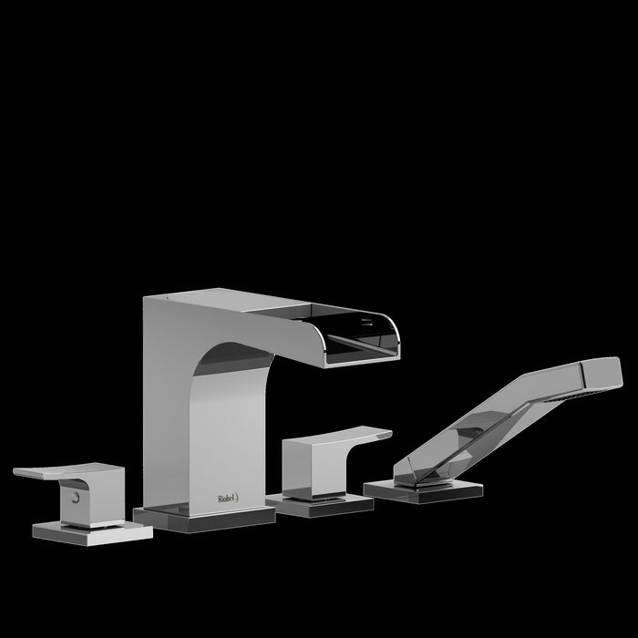 Riobel ZOOP12 Zendo 4-Hole Deck Mount Tub Filler with Trough