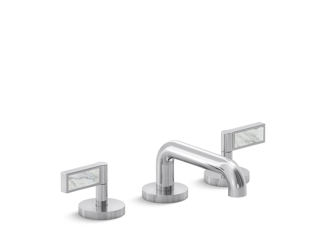 Kallista P24491-WC-GN One Decorative Sink Faucet, Low Spout, White Carrara Handles