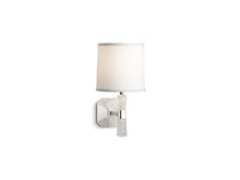 Load image into Gallery viewer, Kallista P33221-DWT-CP Counterpoint By Barbara Barry Rock Crystal Wall Sconce, Dove White Shade
