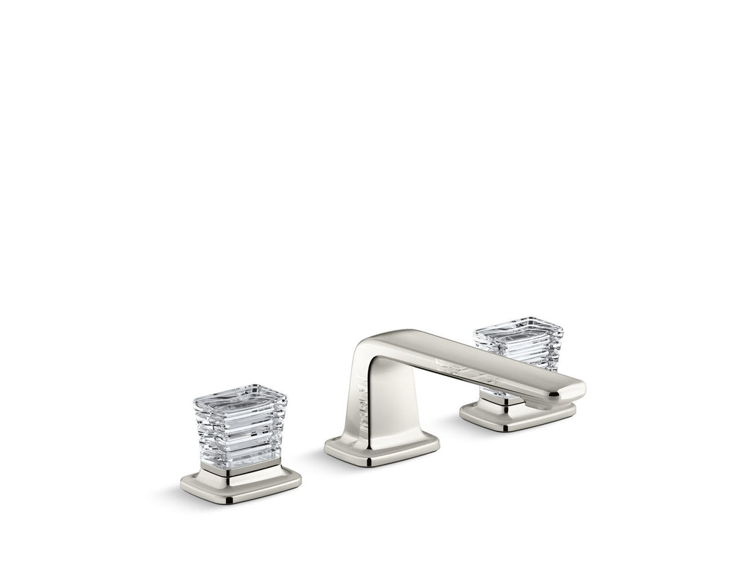Kallista P24705-CC-W7 Per Se Decorative Sink Faucet, Low Spout, Saint-Louis Clear Crystal Knob Handles