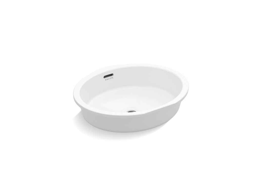 Kallista P74232-WO-0 Perfect Under-mount Sink, Centric Oval with Overflow, Glazed