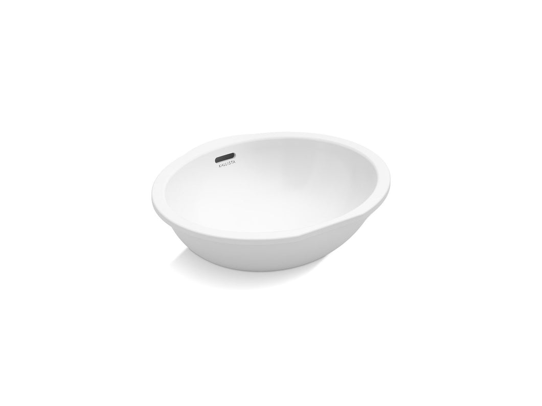 Kallista P74241-WO-0 Perfect Under-mount Sink, Soft Oval with Overflow, Glazed