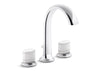 Kallista P25057-CMC-CP Script Sink Faucet, Arch Spout, White Porcelain Knob Handles