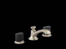 Load image into Gallery viewer, Kallista P25056-CMB-CP Script Sink Faucet, Low Spout, Matte Black Porcelain Knob Handles
