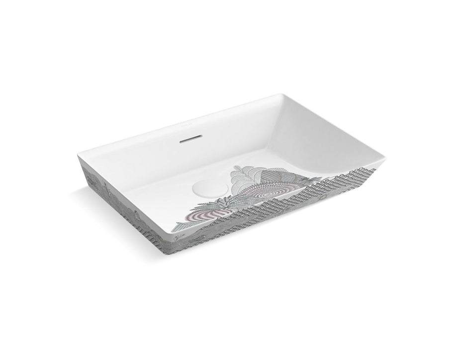Aranya by Pushpa Kumari Brazn 23" rectangular semi-recessed vessel bathroom sink