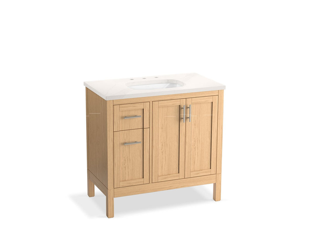 KOHLER K-39605-ASB Hadron 36" bathroom vanity cabinet with sink and quartz top