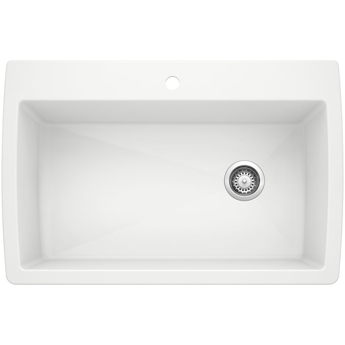 BLANCO 440195 Diamond Super Single Dual Mount Kitchen Sink - White