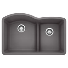 Load image into Gallery viewer, BLANCO 441591 Diamond 1-3/4 Double Bowl Kitchen Sink with Low Divide - Cinder
