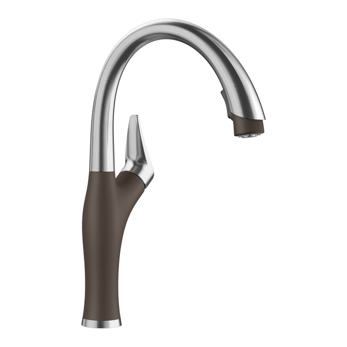 BLANCO 442032 Artona Pull-Down Kitchen Faucet 1.5 GPM - PVD Steel/Café