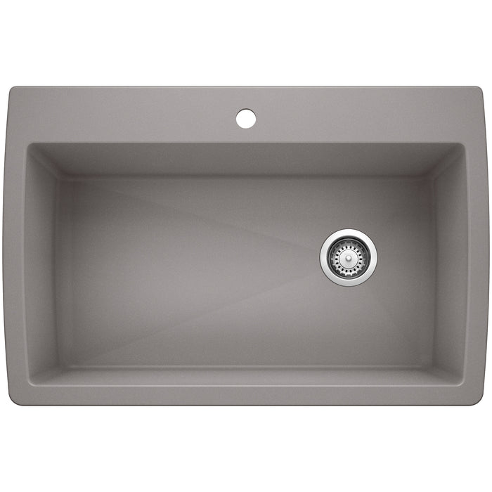 BLANCO 440193 Diamond Super Single Dual Mount Kitchen Sink - Metallic Gray