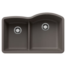 Load image into Gallery viewer, BLANCO 443103 Diamond 1-3/4 Reverse Double Bowl Kitchen Sink with Low Divide - Volcano Gray
