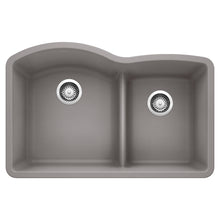 Load image into Gallery viewer, BLANCO 441592 Diamond 1-3/4 Double Bowl Kitchen Sink with Low Divide - Metallic Gray
