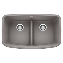 Load image into Gallery viewer, BLANCO 442202 Valea Equal Double Bowl Kitchen Sink with Low Divide - Metallic Gray
