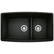 Load image into Gallery viewer, BLANCO 442939 Performa 1-3/4 Double Bowl Kitchen Sink with Low Divide - Coal Black
