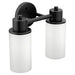 Moen Matte black two globe bath light