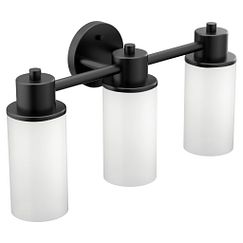 Moen DN0763 Matte black three globe bath light