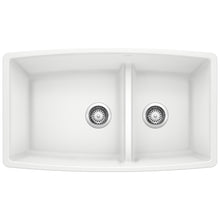 Load image into Gallery viewer, BLANCO 441310 Performa 1-3/4 Double Bowl Kitchen Sink with Low Divide - White
